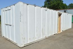 32 ft x 10 ft steel anti vandal jack leg site office  ** No keys but unlocked ** A440655