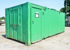 21 ft x 9 ft 50/50 steel anti vandal office/store site unit c/w keys in office A449648