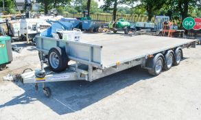Ifor Williams LM187 18 ft x 7 ft tri axle plant trailer S/N: 5127033 c/w 8 ft ramps, stands,