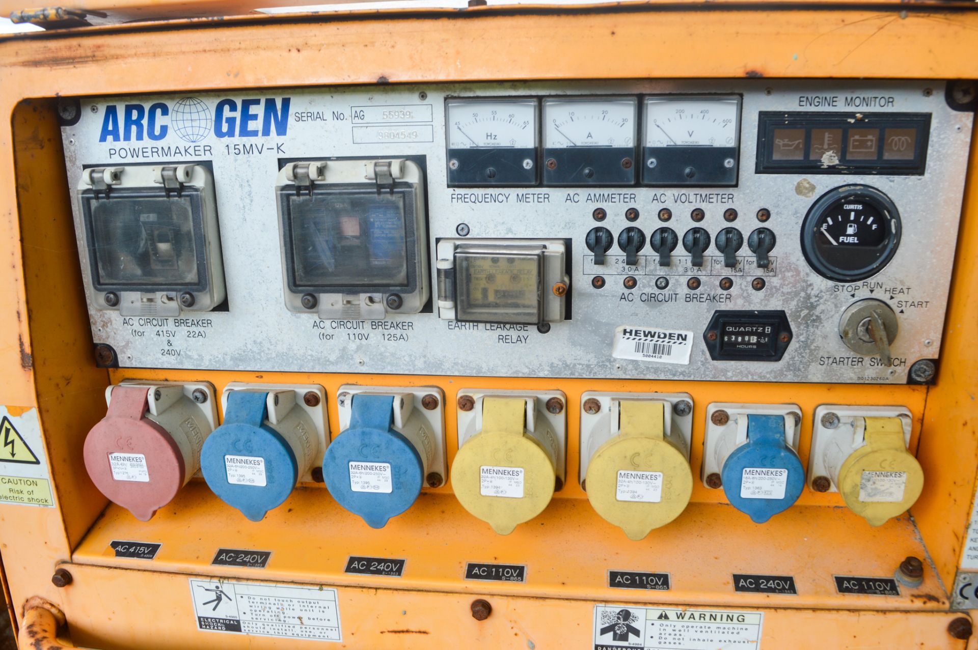 Arcgen 15 kva diesel driven generator Year: 2007 S/N: 55939 Recorded Hours: 6380 - Image 3 of 4