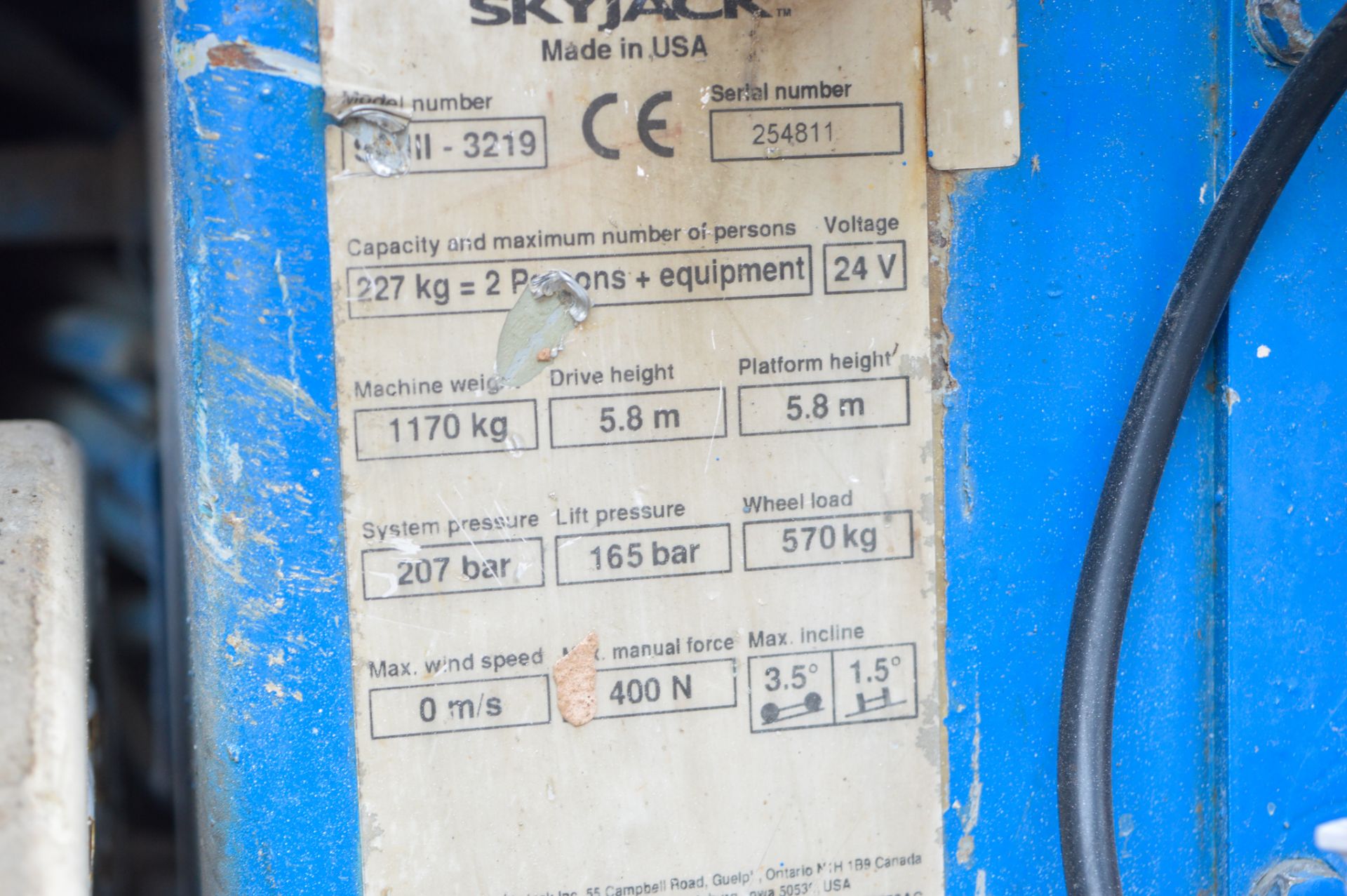 Skyjack SJ 3219 32 ft battery electric scissor lift access platform S/N: 254811 Recorded Hours: - Image 9 of 9