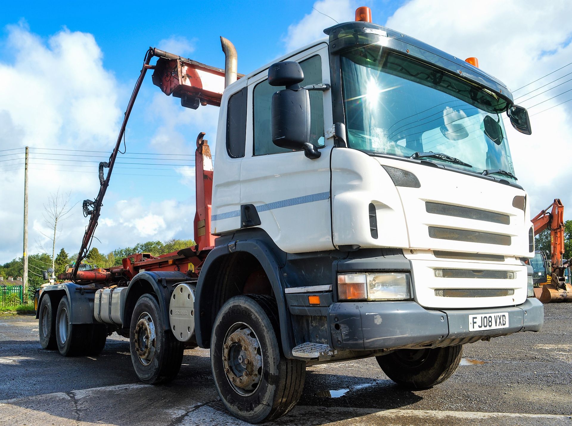 Scania P380 8x4 hook loader lorry  Registration number: FJ08 VXD  Date of registration: 24/06/2008 - Image 2 of 13