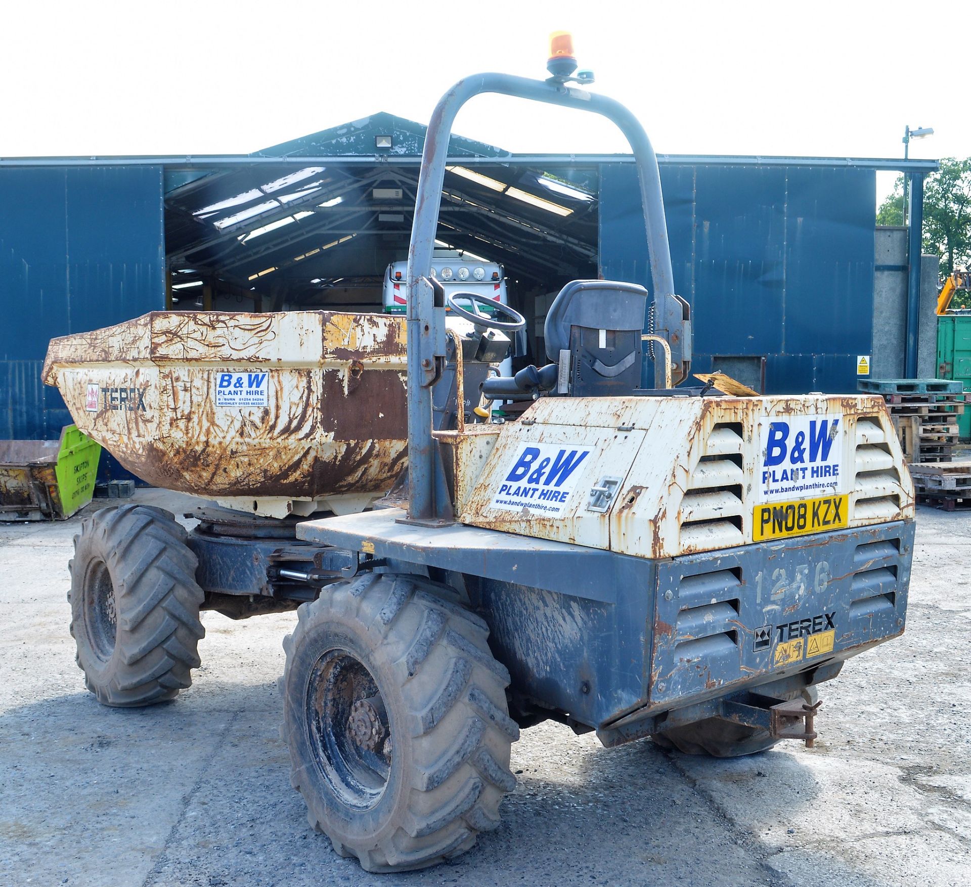 Benford Terex 6 tonne swivel skip dumper Year: 2007 S/N: E709FX719 Recorded Hours: Not displayed ( - Image 3 of 11