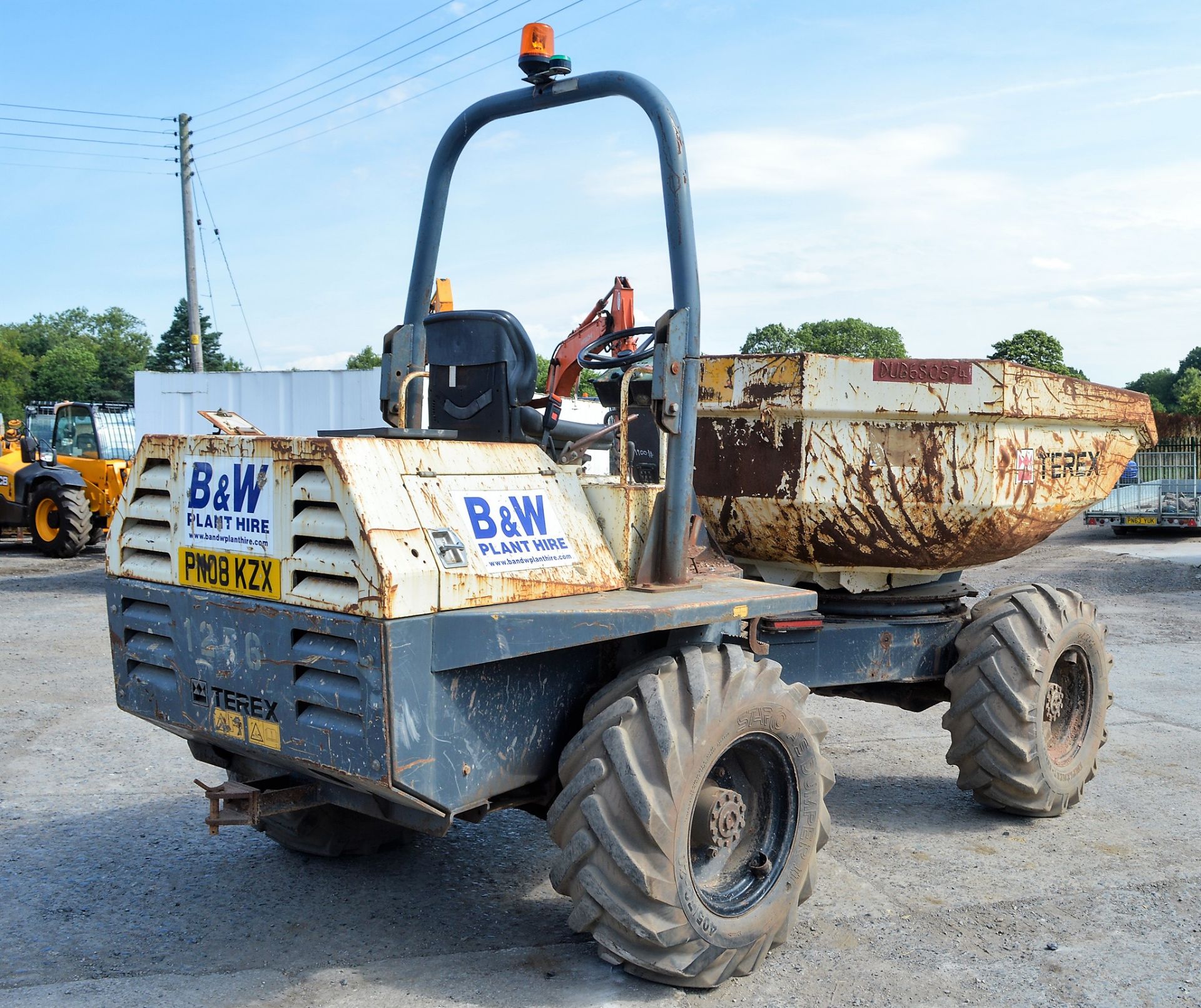 Benford Terex 6 tonne swivel skip dumper Year: 2007 S/N: E709FX719 Recorded Hours: Not displayed ( - Image 4 of 11