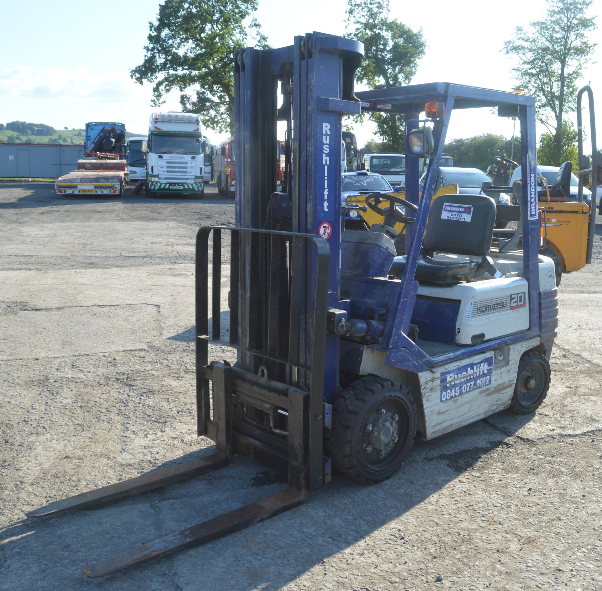 Komatsu FG20ST-11 3.5 tonne gas powered fork lift truck  Year: 1995 S/N: 406543A  Recorded hours: