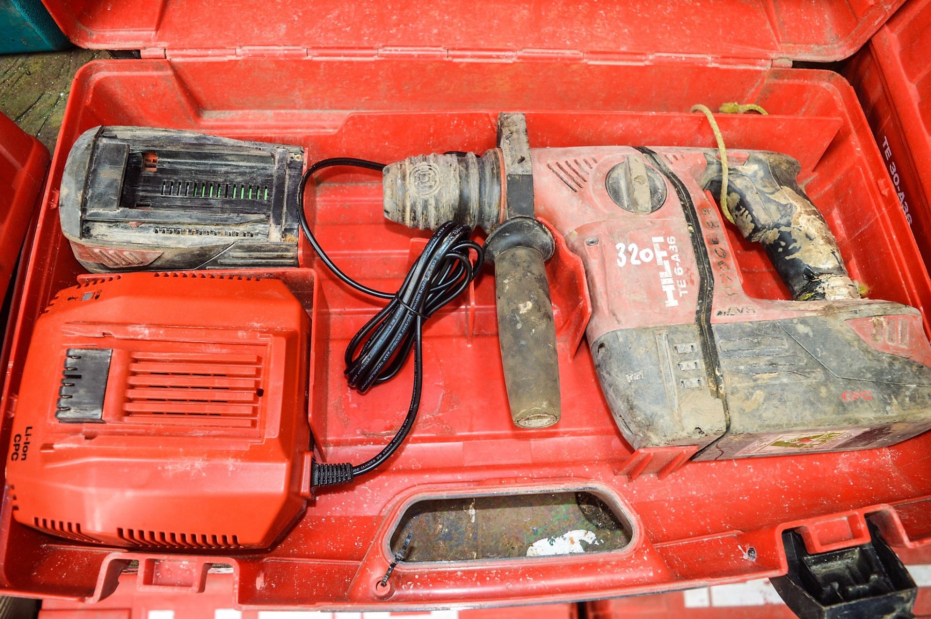 Hilti TE6-A 36v SDS rotary hammer drill c/w charger, 2 batteries & carry case A700583