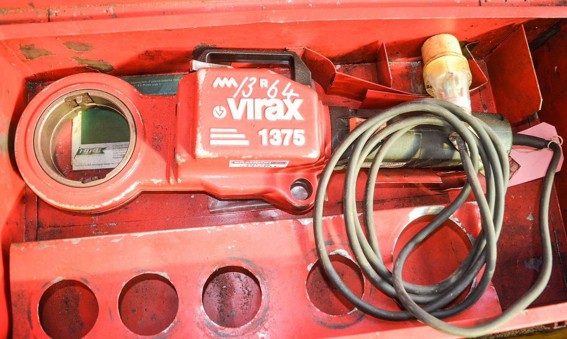 Virax 1375 110v pipe threading machine c/w carry case WOOTPB85