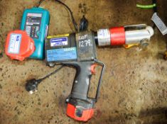 Unipipe 12v cordless pipe clamp/crimping tool c/w charger & 2 batteries