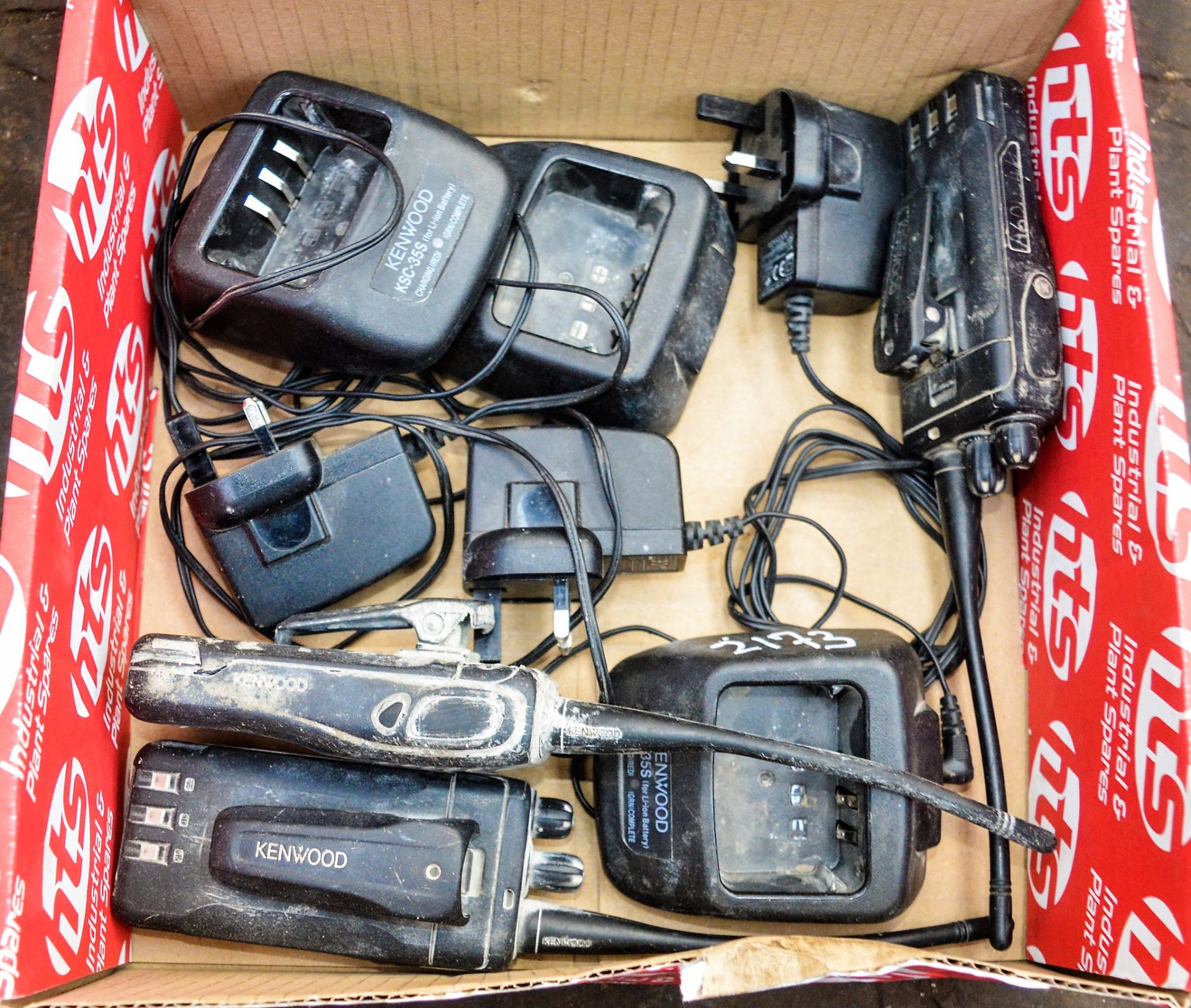 3 - Kenwood 2 way radios c/w charging docks A601546