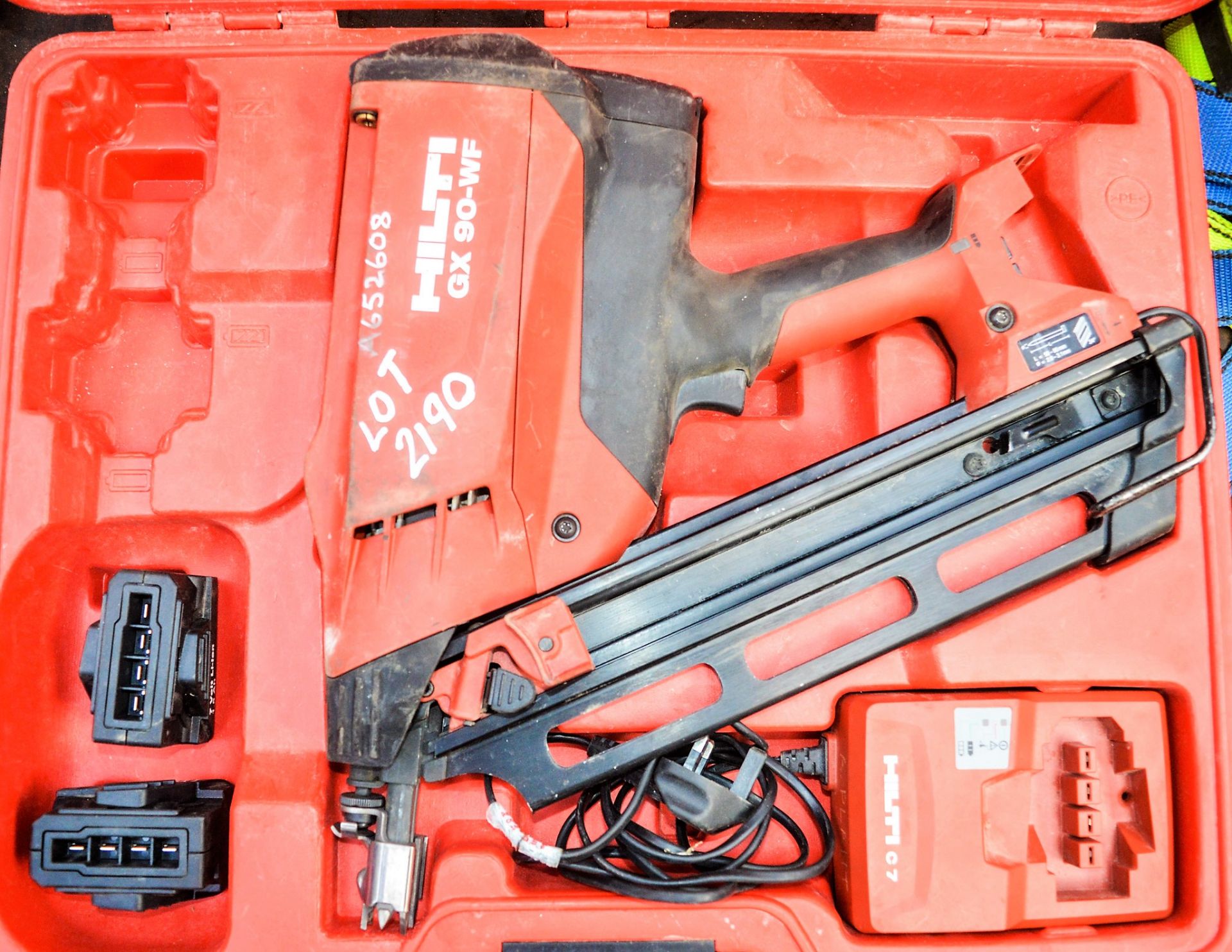 Hilti CX90-WF cordless nail gun c/w charger, 2 batteries & carry case A652608