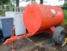 500 gallon site tow bunded fuel bowser c/w hand pump, delivery hose & nozzle