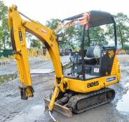 JCB 801.5 1.5 tonne rubber tracked mini excavator Recorded Hours: 3345 EMB265 ** Machine starts,