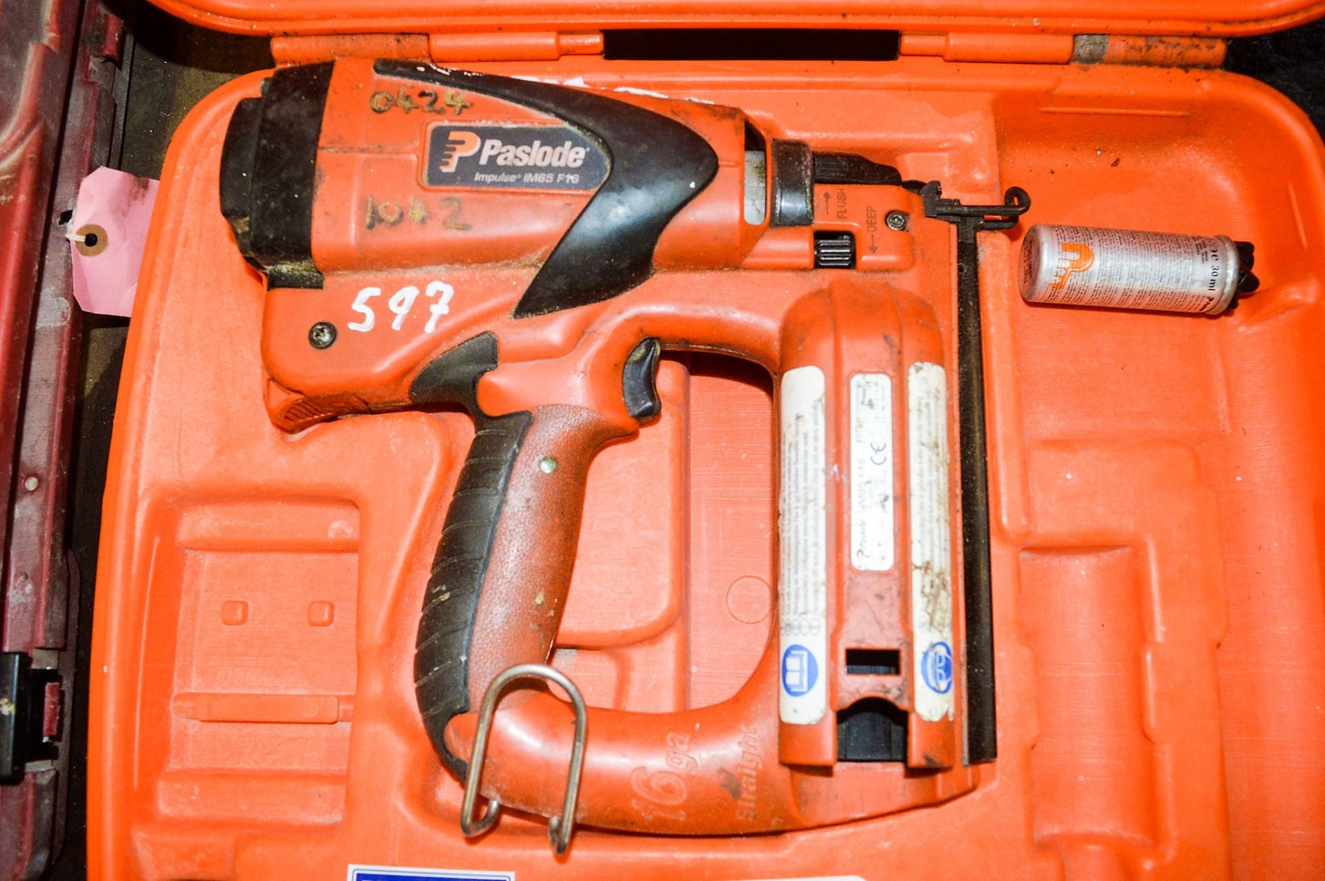 Paslode Impulse nail gun c/w carry case ** No battery **