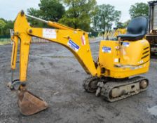 JCB 8008 1 tonne rubber tracked micro excavator Year: 2005 S/N: 1148302 Recorded Hours: 2079