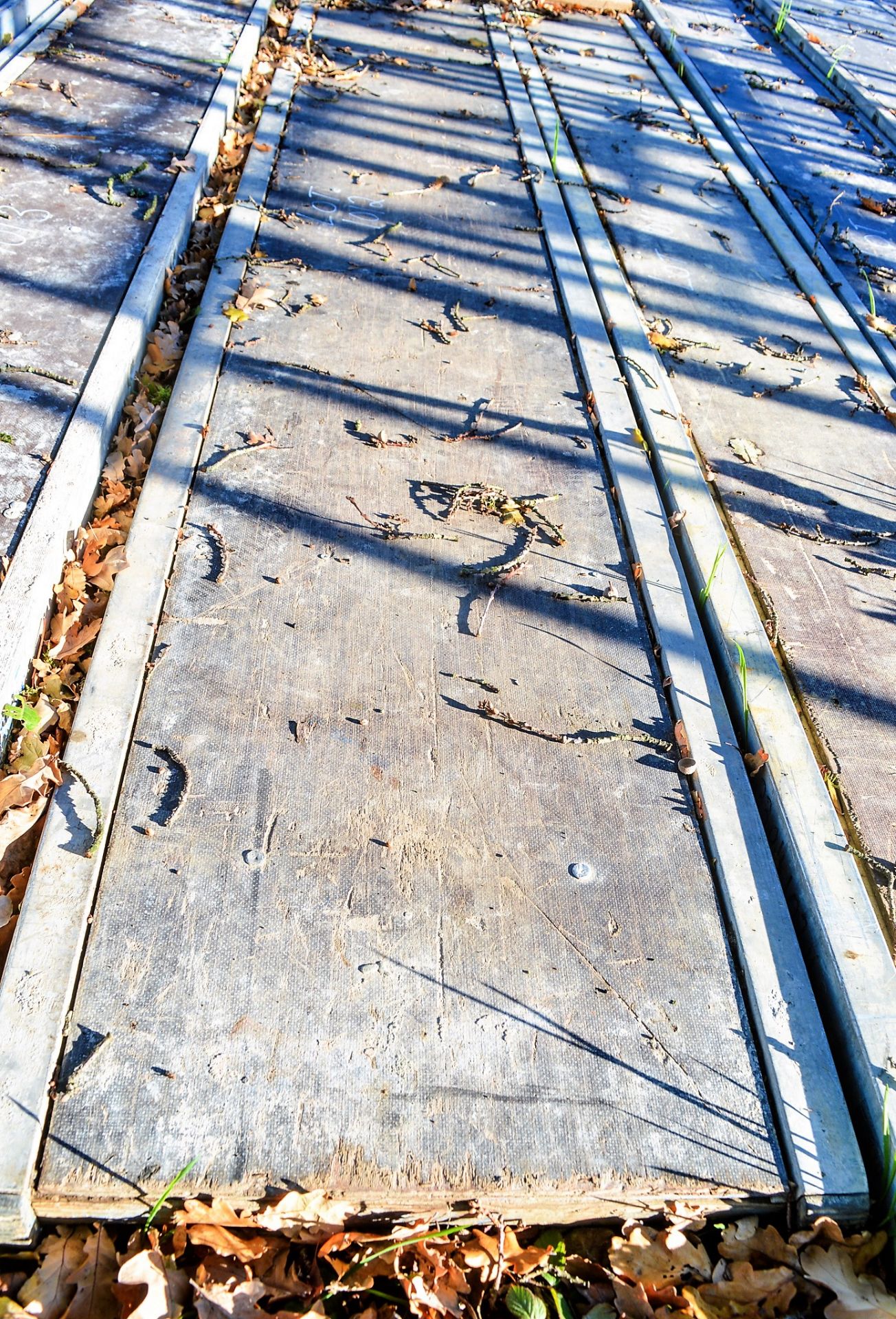 Aluminium staging board approximately 12 ft long