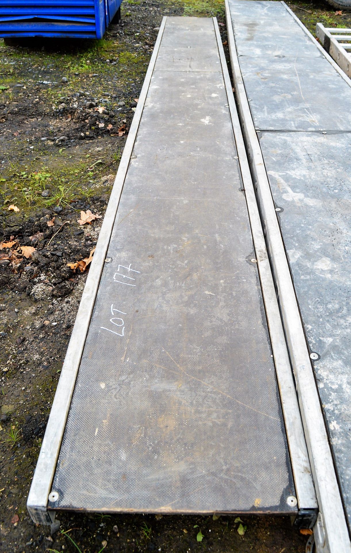Aluminium staging board approximately 12 ft long