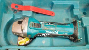 Makita cordless angle grinder c/w carry case A624963 ** No charger or battery **
