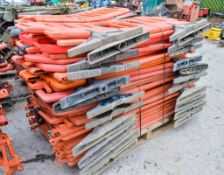 Pallet of plastic safety barriers