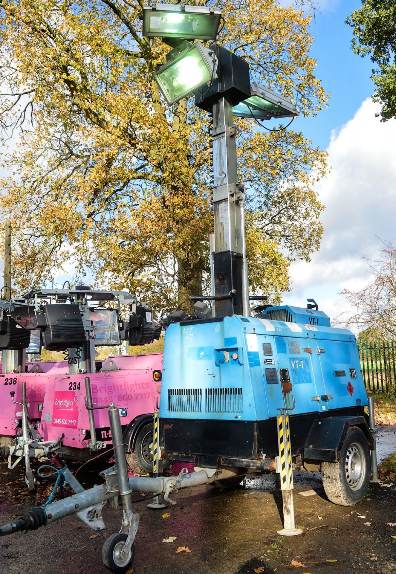 Tower Light VT-1 diesel driven lighting tower S/N: SH700126K Recorded Hours: 6521 Machine starts, - Image 3 of 5