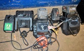 Quantity of chargers and batteries as lotted