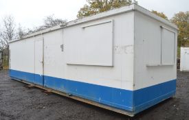 32 ft x 10 ft steel anti vandal site office  BB33602 c/w keys in office