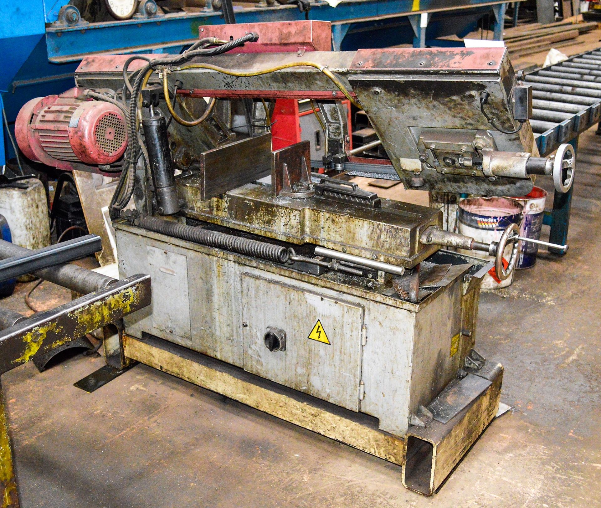 10 inch horizontal band saw c/w 2 steel roller feed tables - Image 2 of 2