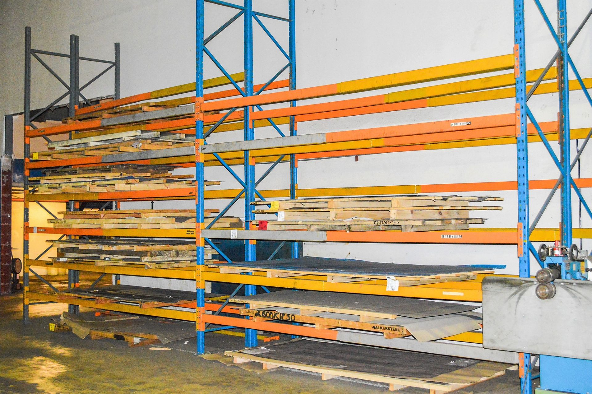 4 - bays of boltless steel pallet racking