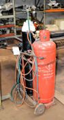 Gas cutting torch c/w bottle trolley ** Bottles not included **