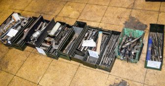 Quantity of reamers, drills, collets, tooling etc as lotted
