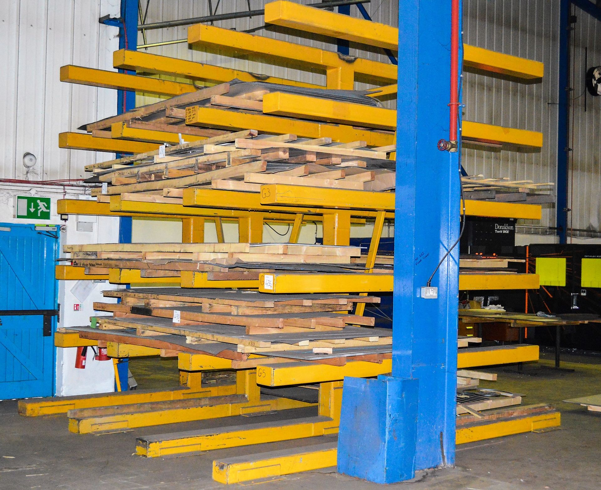 Double sided steel stock rack