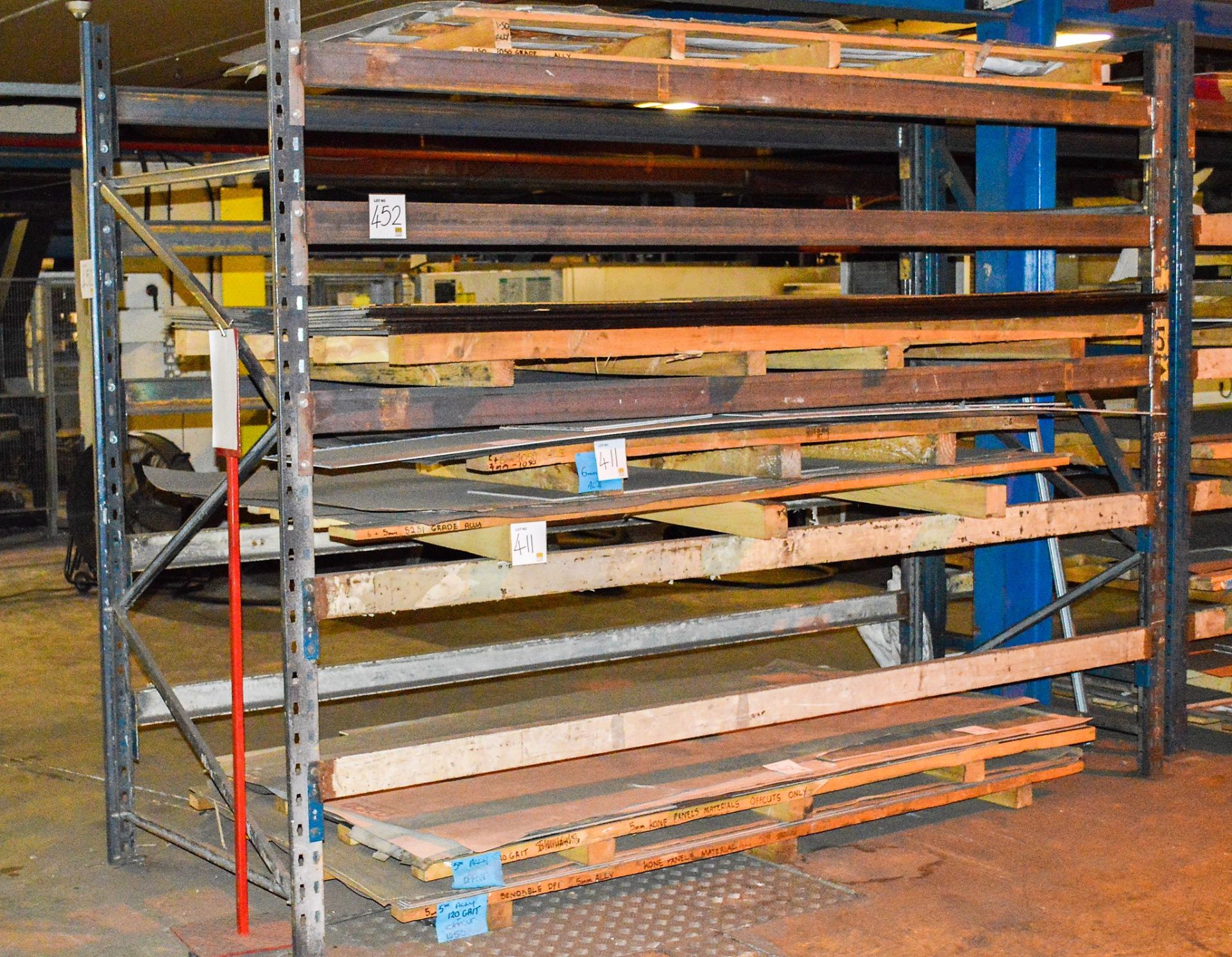 Bay of boltless steel pallet racking