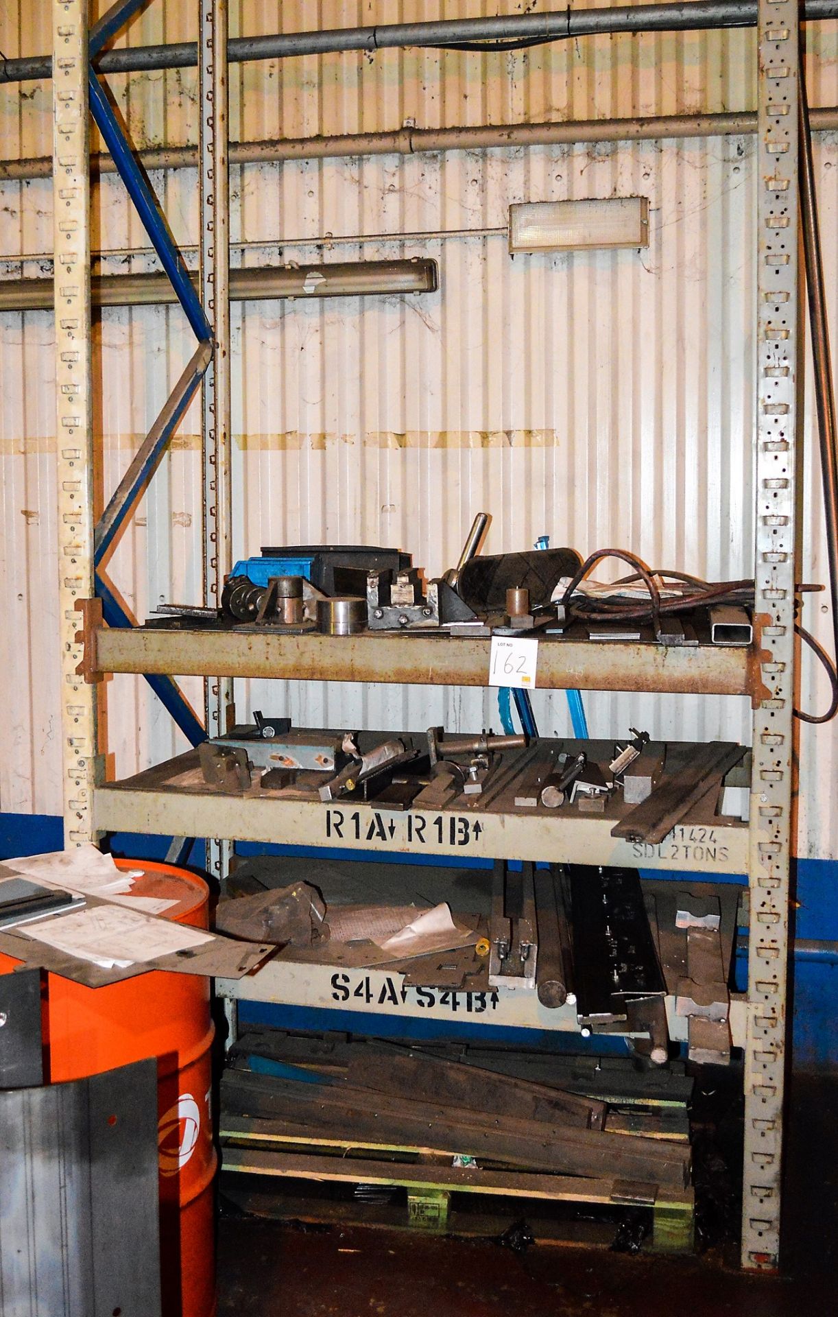 Steel rack & contents as lotted