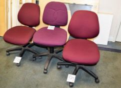 3 - upholstered swivel chairs