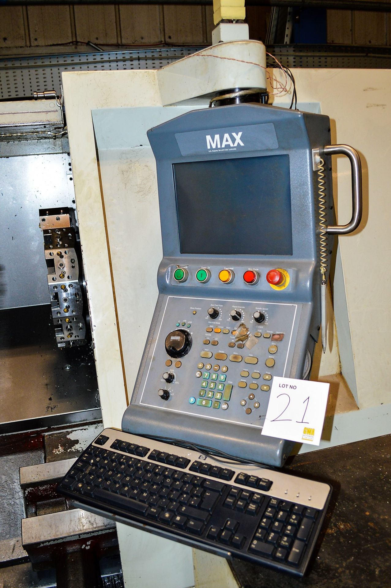 Hurco TMM10 CNC slant bed lathe S/N: 01103045AAA c/w 12 station tool store, headstock, Hurlo Max - Image 3 of 6
