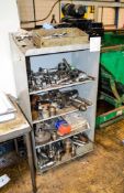 2 - steel trolleys & contents of jaws, chucks, tooling etc as lotted