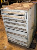 Steel tool drawers & contents of tooling, drills etc