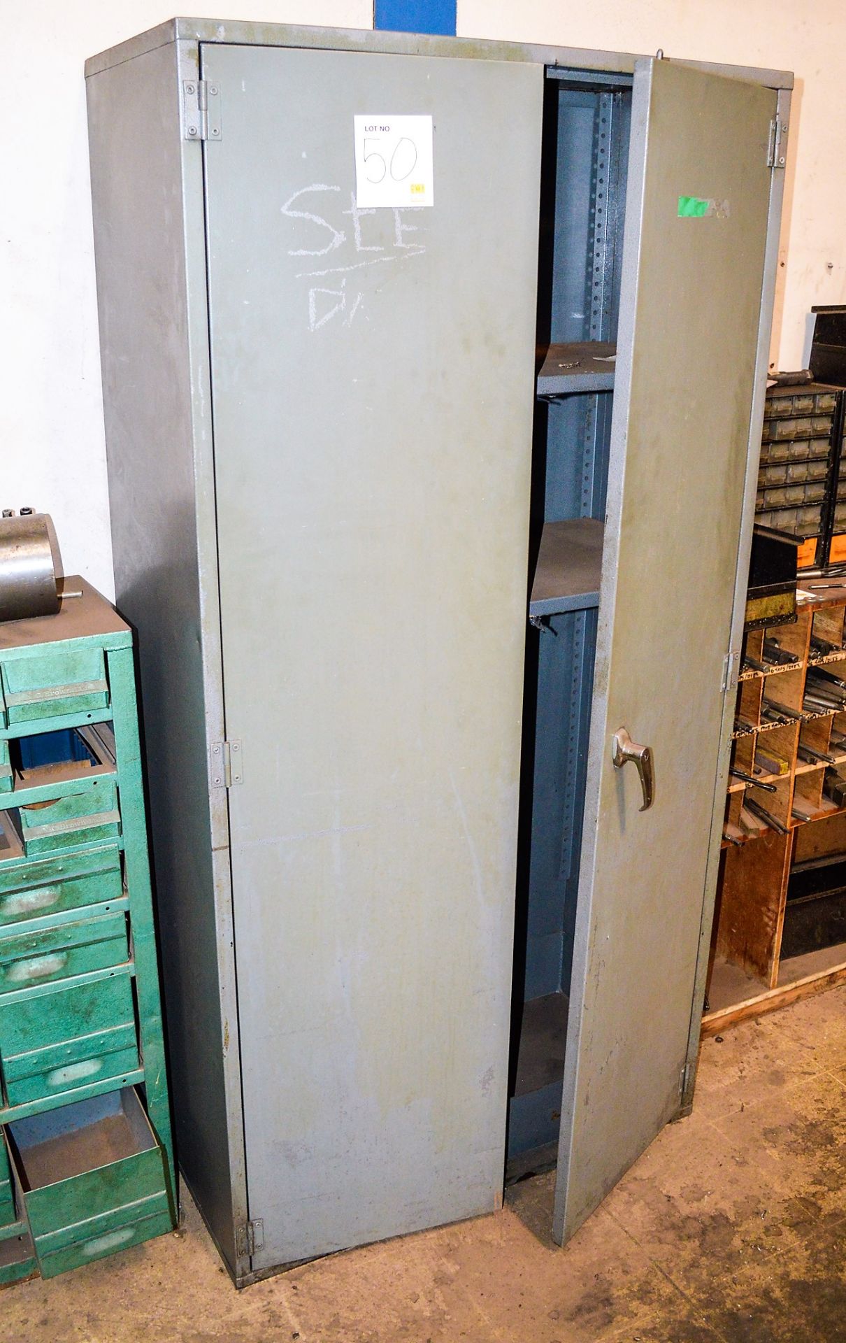 2 - steel double door cabinets - Image 2 of 2