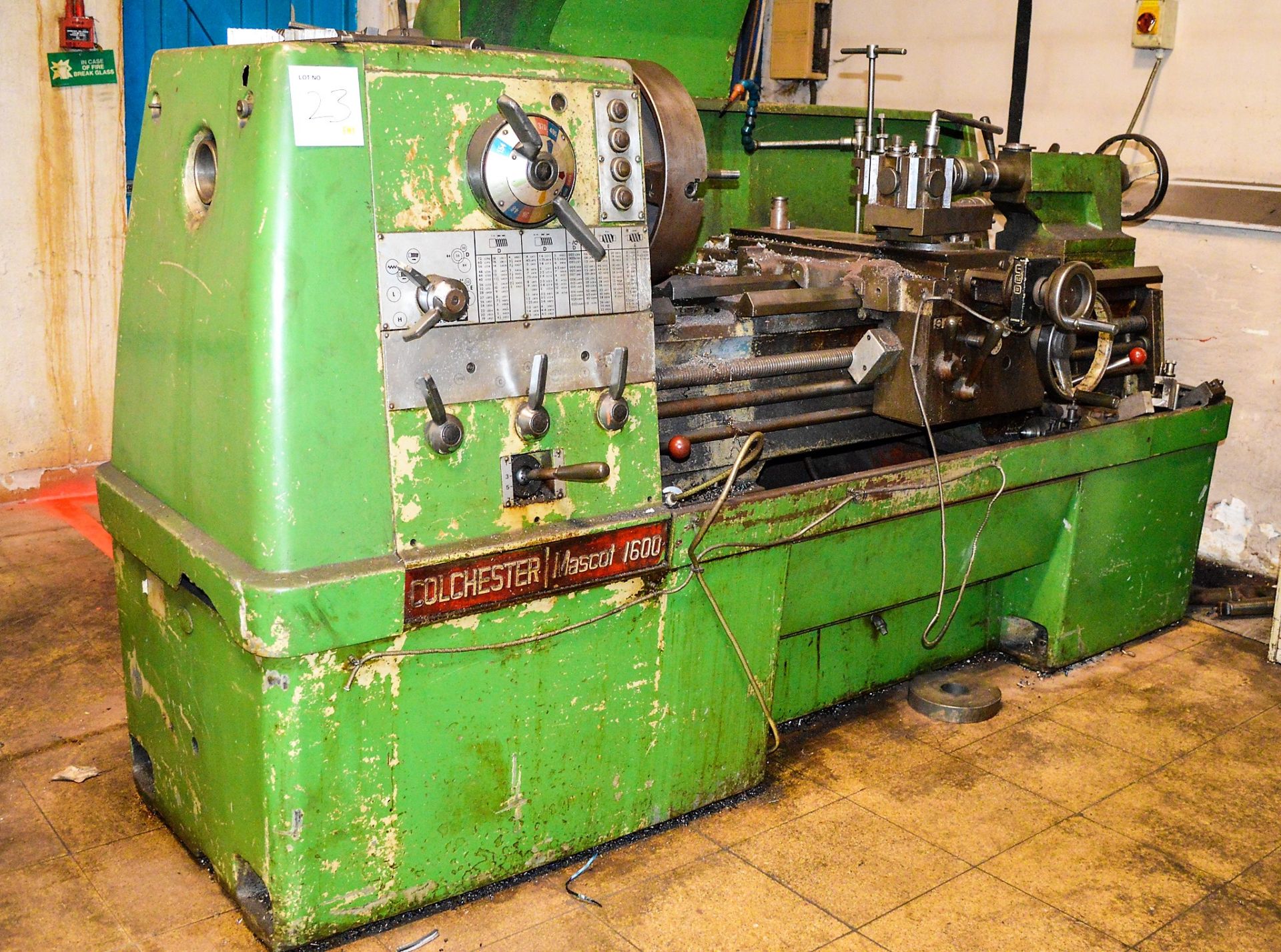 Colchester Mascot 1600 gap bed centre lathe S/N: 7/0001/05950 Swing in gap 11 inch by 42 inch