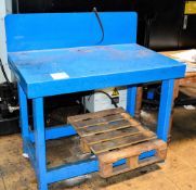 Steel work bench and wooden bench