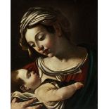 Giovanni Francesco Barbieri, genannt "Guercino", 1591 "" 1666, Werkstatt MADONNA MIT DEM KIND Öl auf