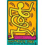 Keith Haring, 1958 Reading/ Pennsylvania "" 1990 New York City MONTREUX 1983. Farbserigrafie.