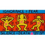 Keith Haring, 1958 Reading/ Pennsylvania "" 1990 New York Cit IGNORANCE = FEAR, 1989 Offset-