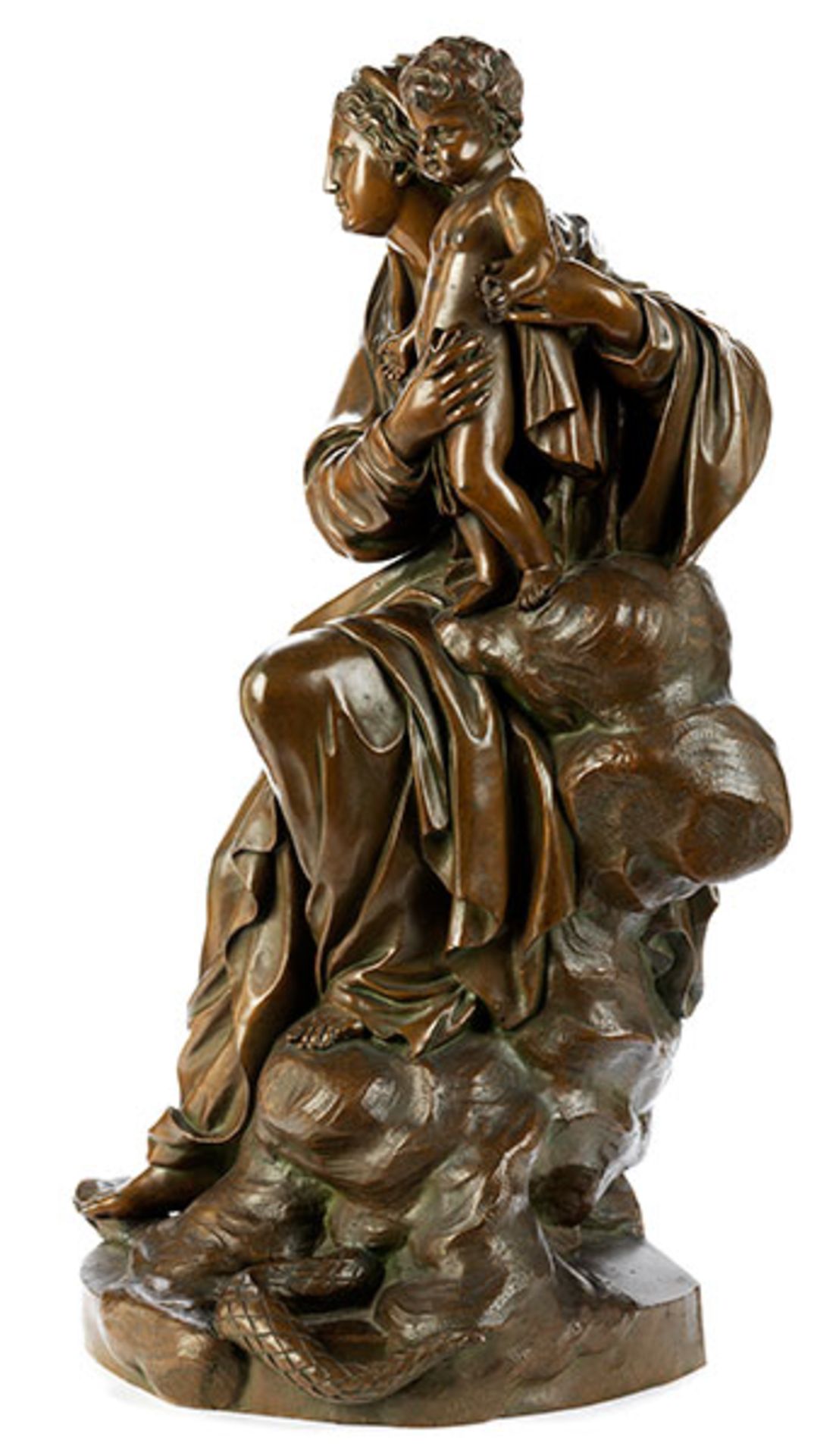 Französischer Bildhauer der zweiten Hälfte des 19. Jahrhunderts MARIA MIT DEM KIND Höhe: 45 cm. - Bild 2 aus 3