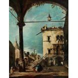 Italienischer Maler des 18./ 19. Jahrhunderts VENEDIG-VEDUTE Öl auf Leinwand. 49,5 x 38,5 cm