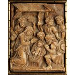 Geburt Christi Sichtmaß: 16 x 12 cm. Mechelen, frühes 17. Jahrhundert. Alabasterrelief die Geburt