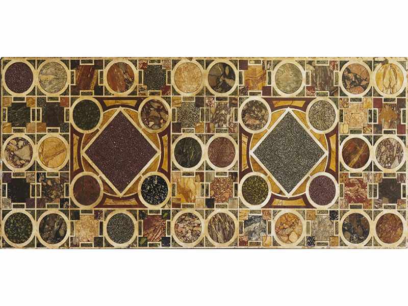 Paar Pietra dura-Platten Ca. 170 x 80 cm. Italien, wohl 19. Jahrhundert. Im antiken Stil - Image 2 of 3