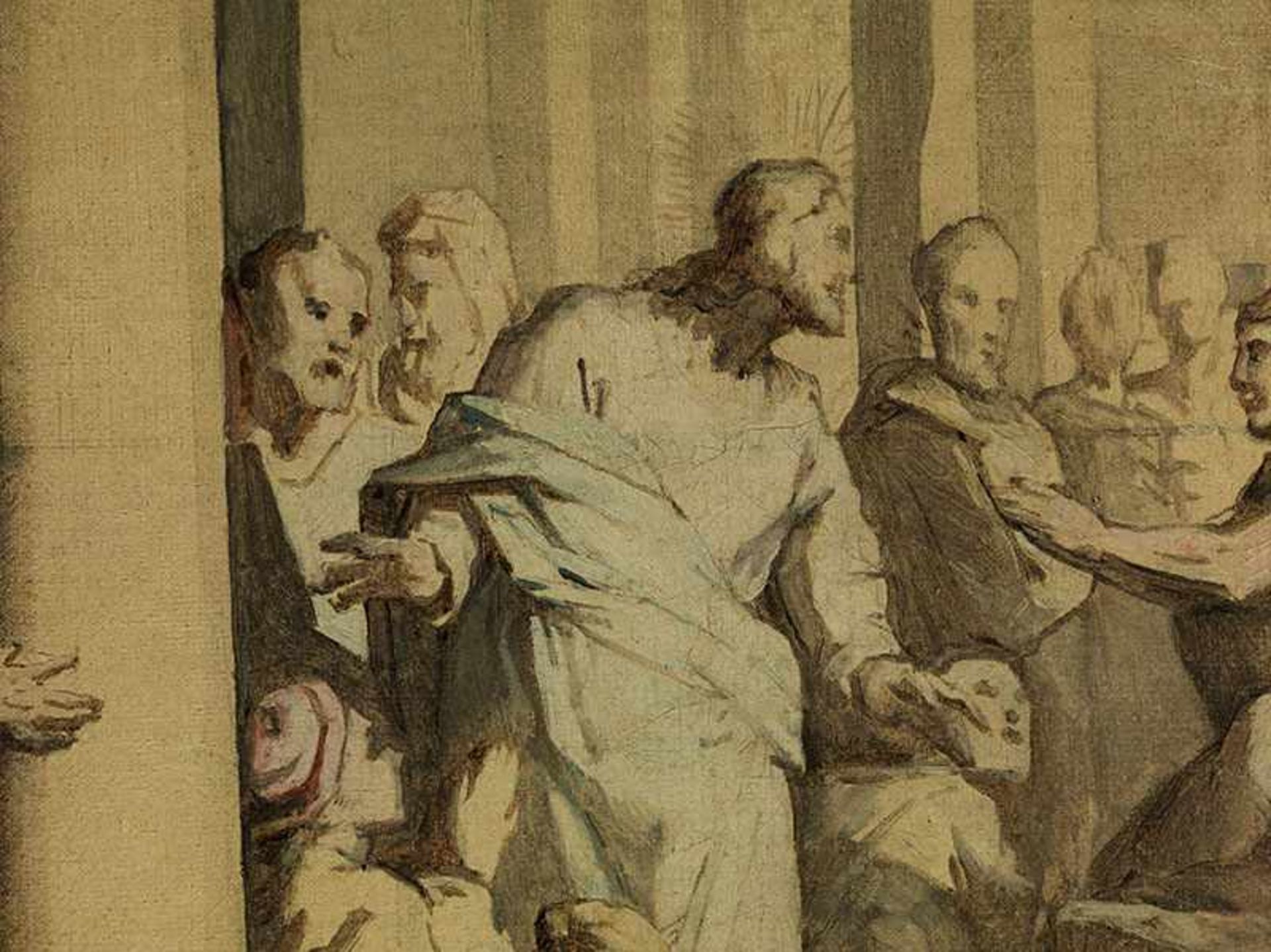 NoÃ«l Hallé, 1711 "" 1781 Paris CHRISTUS HEILT DIE KRANKEN Öl auf Leinwand. Doubliert. 50 x 59 cm. - Bild 2 aus 3