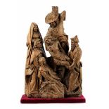 Schnitzfigurengruppe Kreuzabnahme Christi Höhe: 49 cm. Flandern, 16. Jahrhundert. Eichenholz,