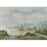 Abraham Rademaker, 1675 "" 1735 SÜDLICHES KÜSTEN-CAPRICCIO Aquarell auf Papier. Bildmaß: 17,1 x 24,8