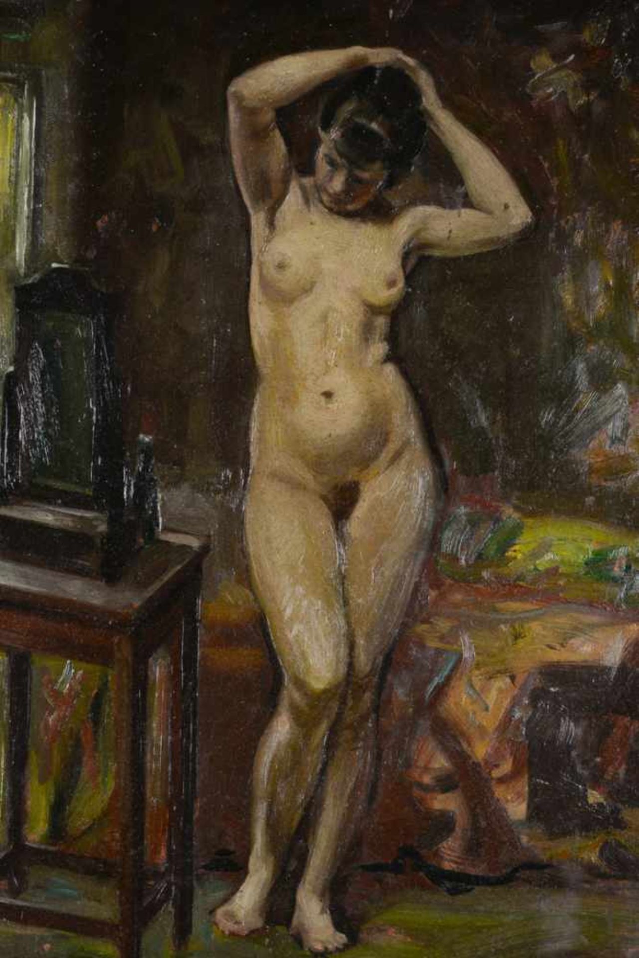 Impressionistischer weiblicher Akt. August Garbe (Niedersächsischer Kunstmaler, Akademie der - Bild 5 aus 7